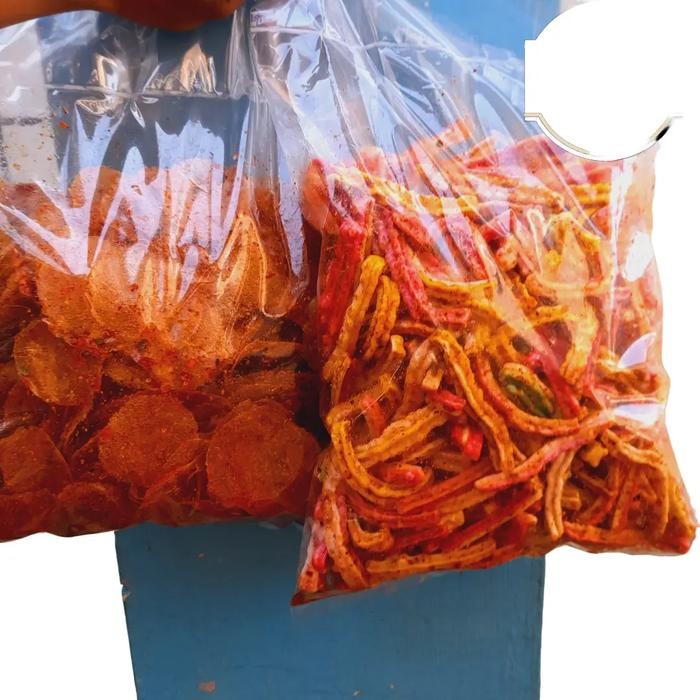 

TERUJI {Bundle} keripik kaca pedas 500Gram + kerupuk beton/jaat jadul 500gram pedas Cemilan Snack