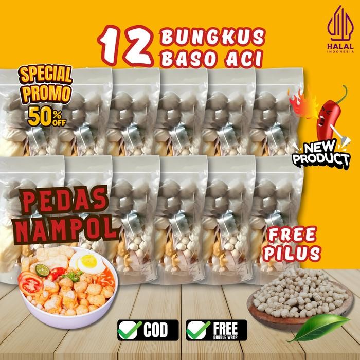 

EKSLUSIF 12 BUNGKUS BOCI BACIL INSTANT PAKET MAKANAN INSTANT HALAL FOOD Pedas Seblak Ayam