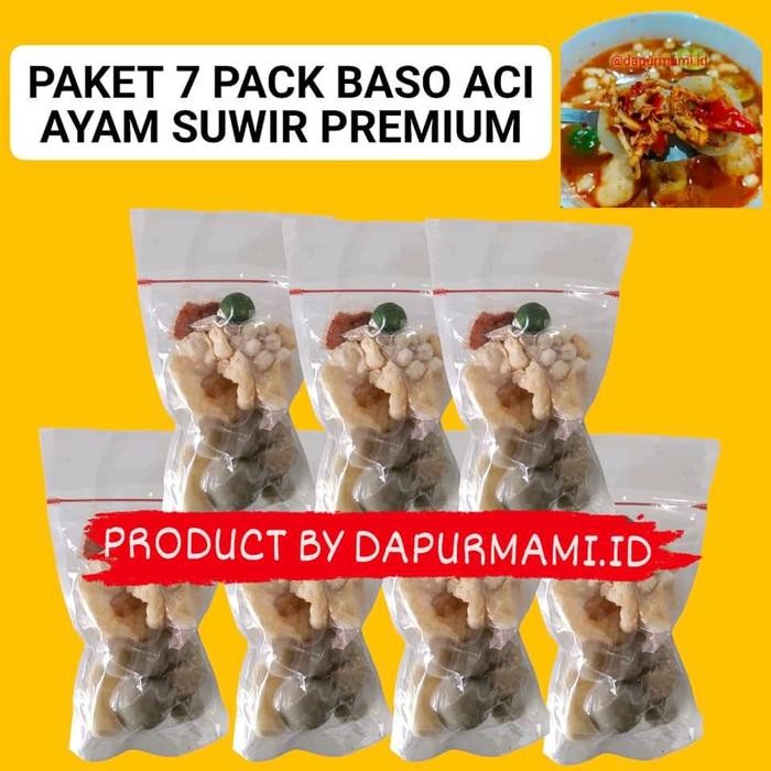 

PROMO SPECIAL PAKET 7 PACK BASO ACI AYAM SUWIR SUPER PEDAS Cuangki Instan Food boci