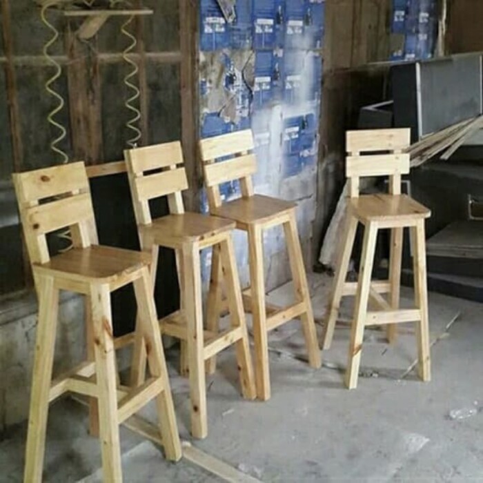 Kursi cafe tinggi jati belanda minimalis