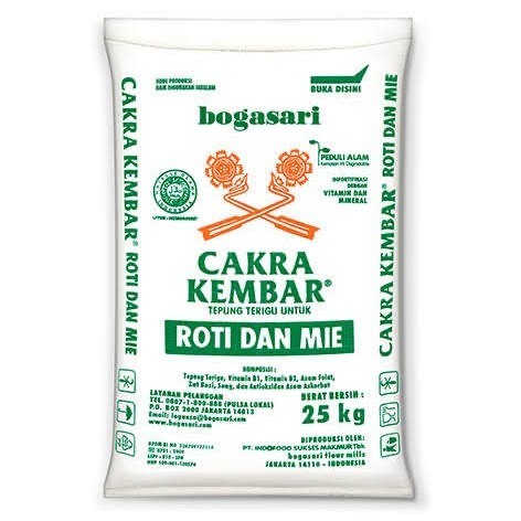 

Tepung Terigu Cakra Kembar 25Kg / 25 Kg 1 Karung / Ball