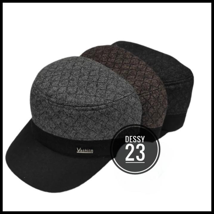 Topi Pria/Topi Komando Bahan Wol Import