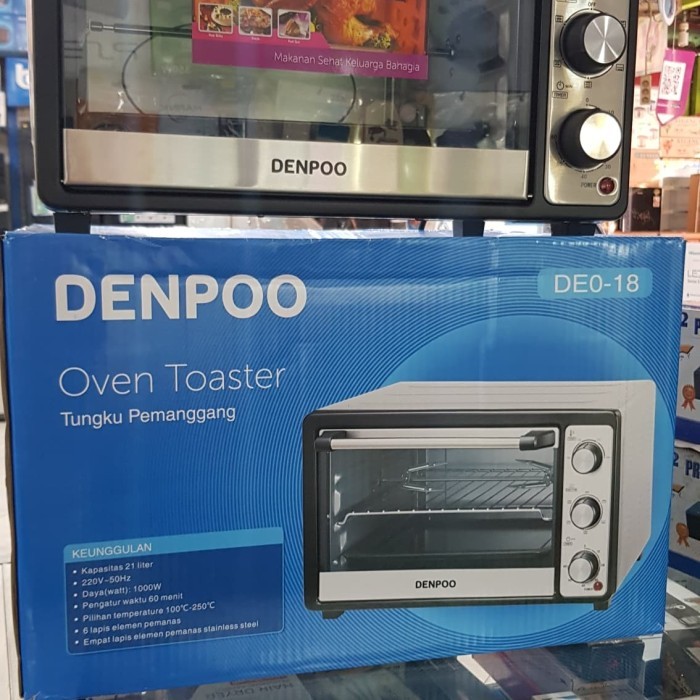 Tebaru OVEN DENPOO DEO18, OVEN TOASTER DENPOO 21 LITER Berkualitas
