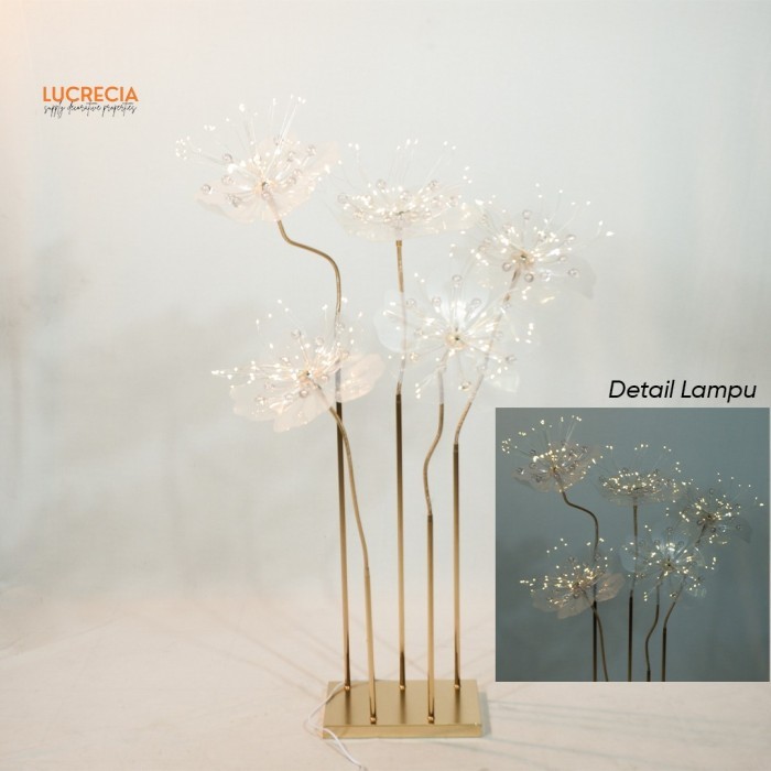 5 Head Flower Lotus Standing lampu dekorasi wedding