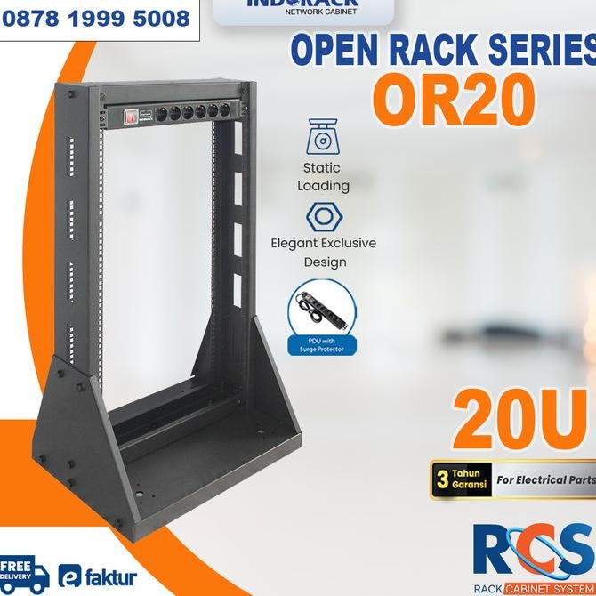 CO OR20 Indorack Open Rack 20U Rack Server 19" Rak Server 19inch