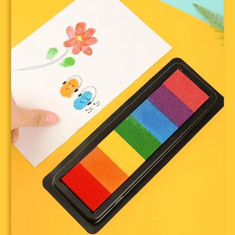 

Kindergarten Creative Palm Finger Paint Ink Pad Diy Printing Station 7 Colours Kids Graffiti Finger Stamp Pad Stamp Drawing Toys