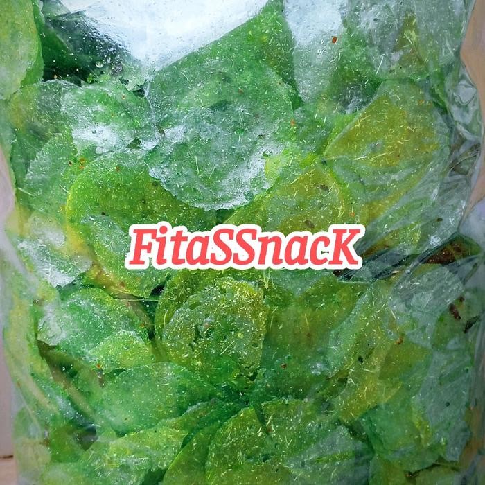 

LIMITED EDITION Keripik Kaca Pedas Cabe Ijo Asli 500 gram Aroma Daun