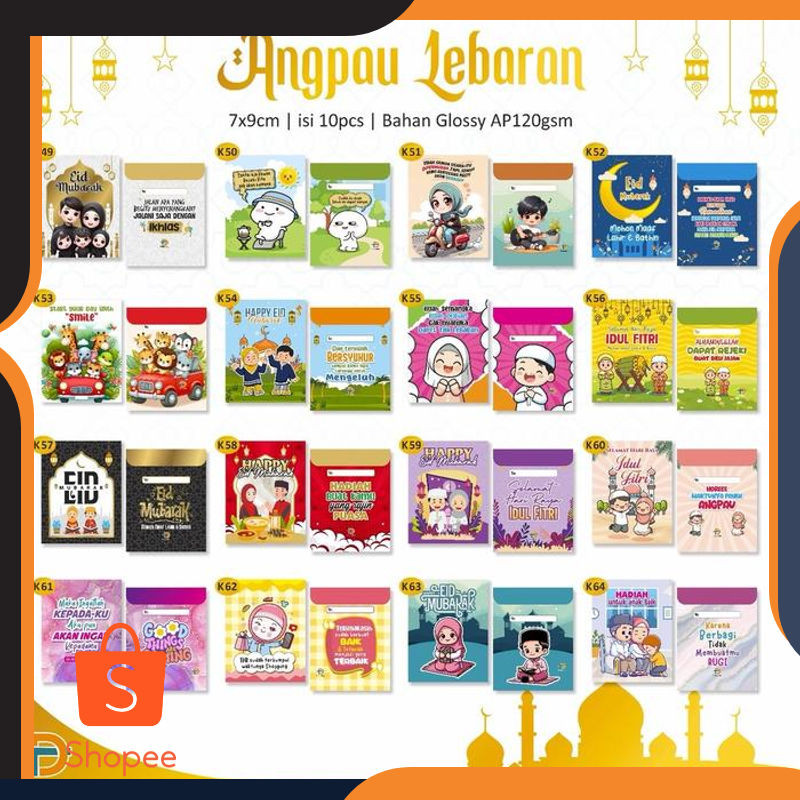

Murah [Isi 10pcs] Angpau Lebaran kecil 7X9cm | amplop hari raya lucu aesthetic 2024 Paper - K-49 Keren