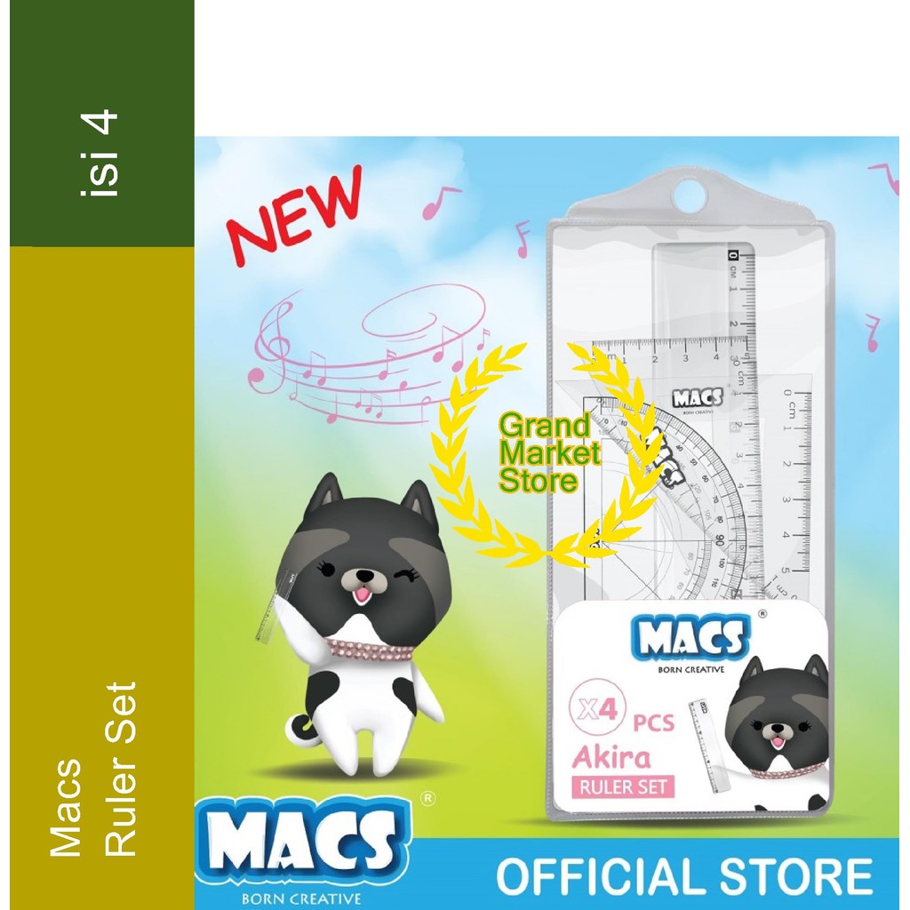 

MACS Penggaris Set Isi 4 pcs Akira Macs Born Creative Akira Ruler Set 4 pcs