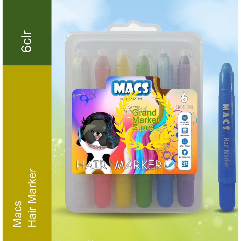 

MACS Hair Marker 6 Color Pewarna Rambut 6 Warna Macs Born Creative Hair Marker