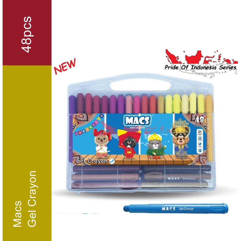 

MACS Gel Crayon 48 Warna Colors Krayon Macs Born Creative Macs Gel Crayon 48 Color Termurah