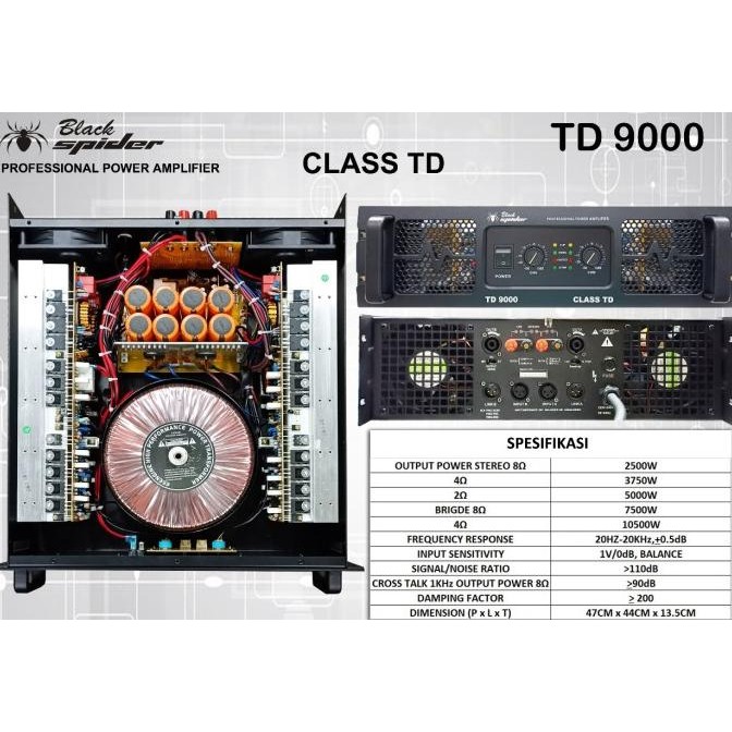 Power Amplifier Black Spider Td 9000 Td9000 Class Td Original New Stok