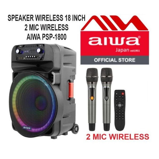 Portable Wireless Sound System Amplifier 18 Inch Inc - Japan Original Brand - Aiwa Psp-1800 New Stok