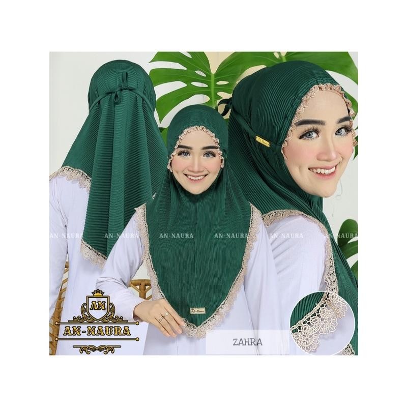 Terlaris>> Jilbab Plisket Kerut Renda Zahra Jersey Terbaru / Bergo Plisket Renda Kerut Murah / Hijab