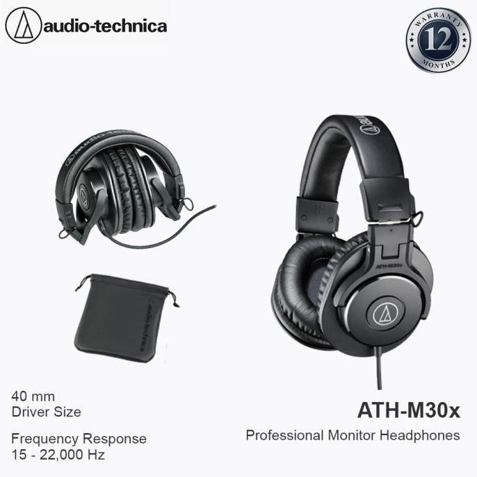 Audio Technica Ath-M30X Headphone Professional Monitor Athm30X New Stok
