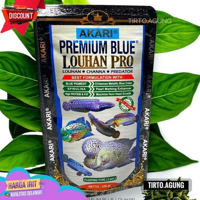 TERBAIK PROMO PELET AKARI PREMIUM MAXI BLUE YELLOW RED PARROT GOLDFISH LOUHAN PRO CHICHLID 100G IKAN