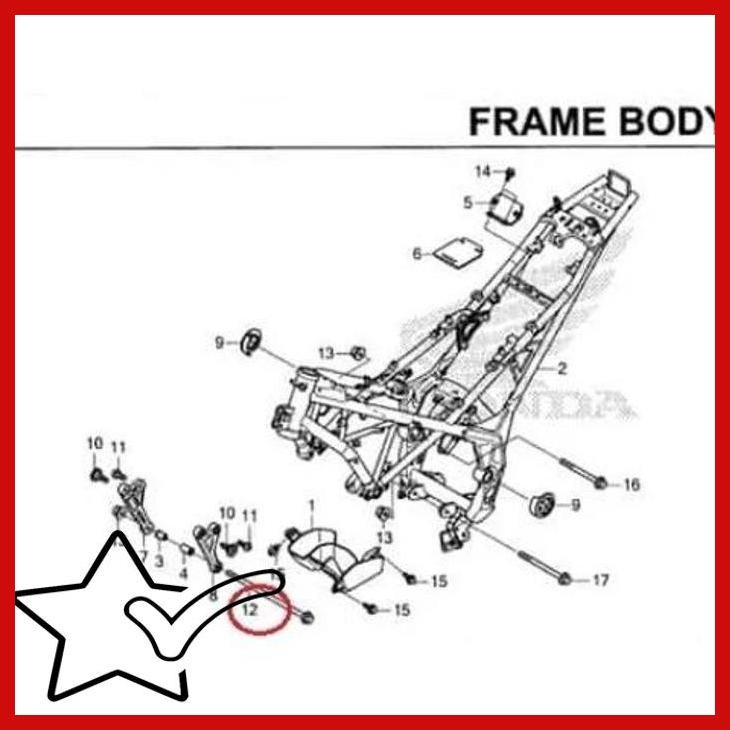 [GSM] AS BOLT FLANGE BODY TENGAH-MESIN RANGKA DEPAN HONDA CBR150 CBR-150 150R CBR150R CBR-150-R-LOKA