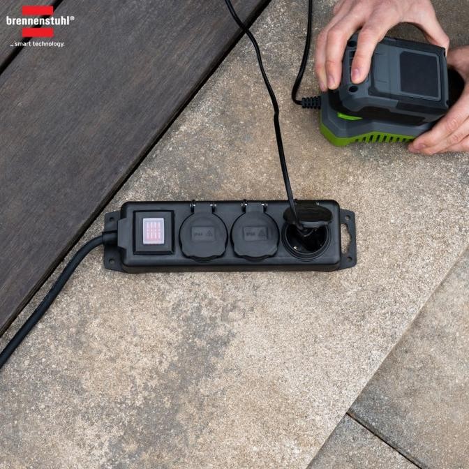 Stop Kontak Kabel Ekstensi Colokan Terminal Listrik 3 Lubang Brennenstuhl Cable Extension Outdoor 3 