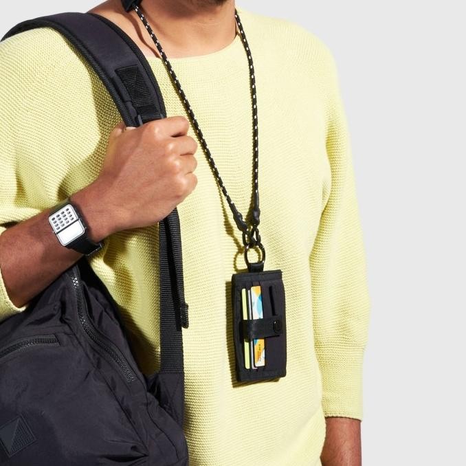 Terlaris SYMA. Zipp Lanyard Wallet Black SALE