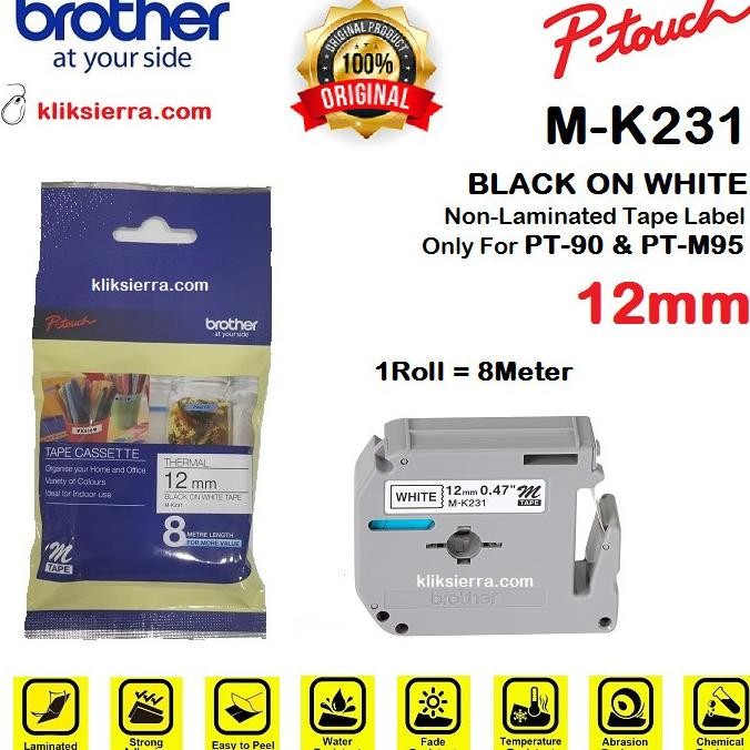 

CO BROTHER MK-231 PTouch Label 12mm White MK231 K231 M231 M-K231 CARTRIDG
