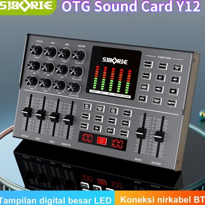 CO SiborieFree OTG Y12 Mixer Bluetooth sound card Digital live soundcard dilengkapi dengan kabel OTG