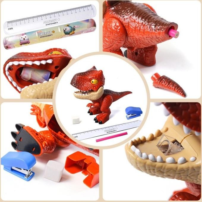 

diskon! perlengkapan paket alat tulis dinosaur stationery 5in1