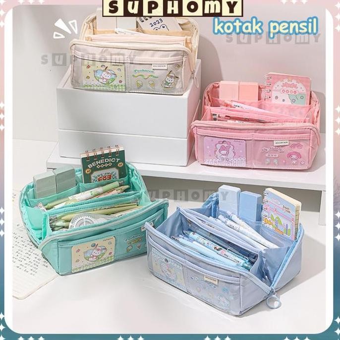 

diskon! tempat alat tulis kotak pensil aesthetic tas penatempat pencil tas pensil kapasitas besar stationery