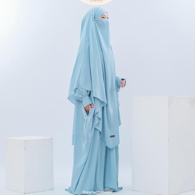 SALE XAVIEER - SHAFIYAH SET ABAYA FRENCH KHIMAR BATWING BUSUI WUDHU FRIENDLY DRESS WANITA MUSLIM WOL