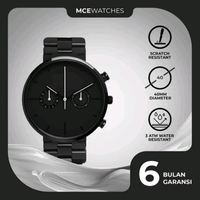 GARANSI MCE Jam Tangan Pria Regal Series Full Black (Stainless Steel)
