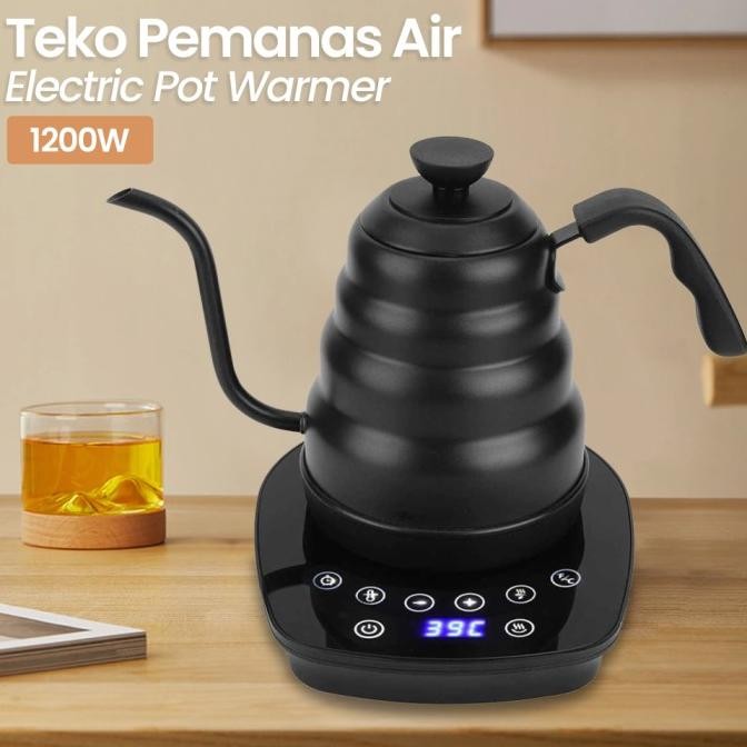 Electric Kettle Teko Elektrik Stainless Leher Angsa Suhu Adjustable