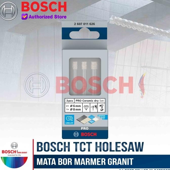Bosch Hole Saw Core Bit Mata Bor Marmer Granit Tct Holesaw Set 3 Pcs Original Dan Terpercaya