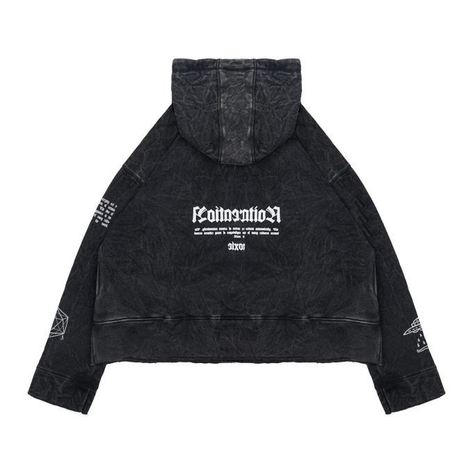 Sale Moxie Sweatshirt Washed Unisex Touch Black Washed Hoodie Crop