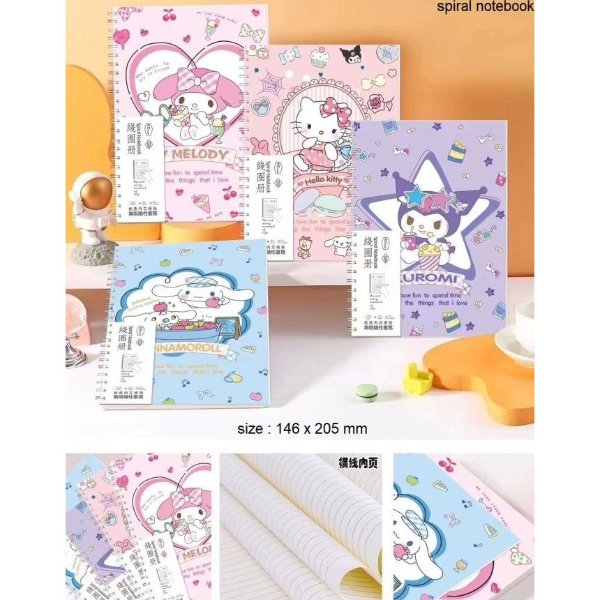 

*****] Notebook sanrio A5 buku tulis diary melody kuromi cinnamoroll