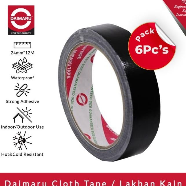 

Paet 6 Pc Daimaru Cloth Tape Laban Ain Hitam 24 Mm 12 M F