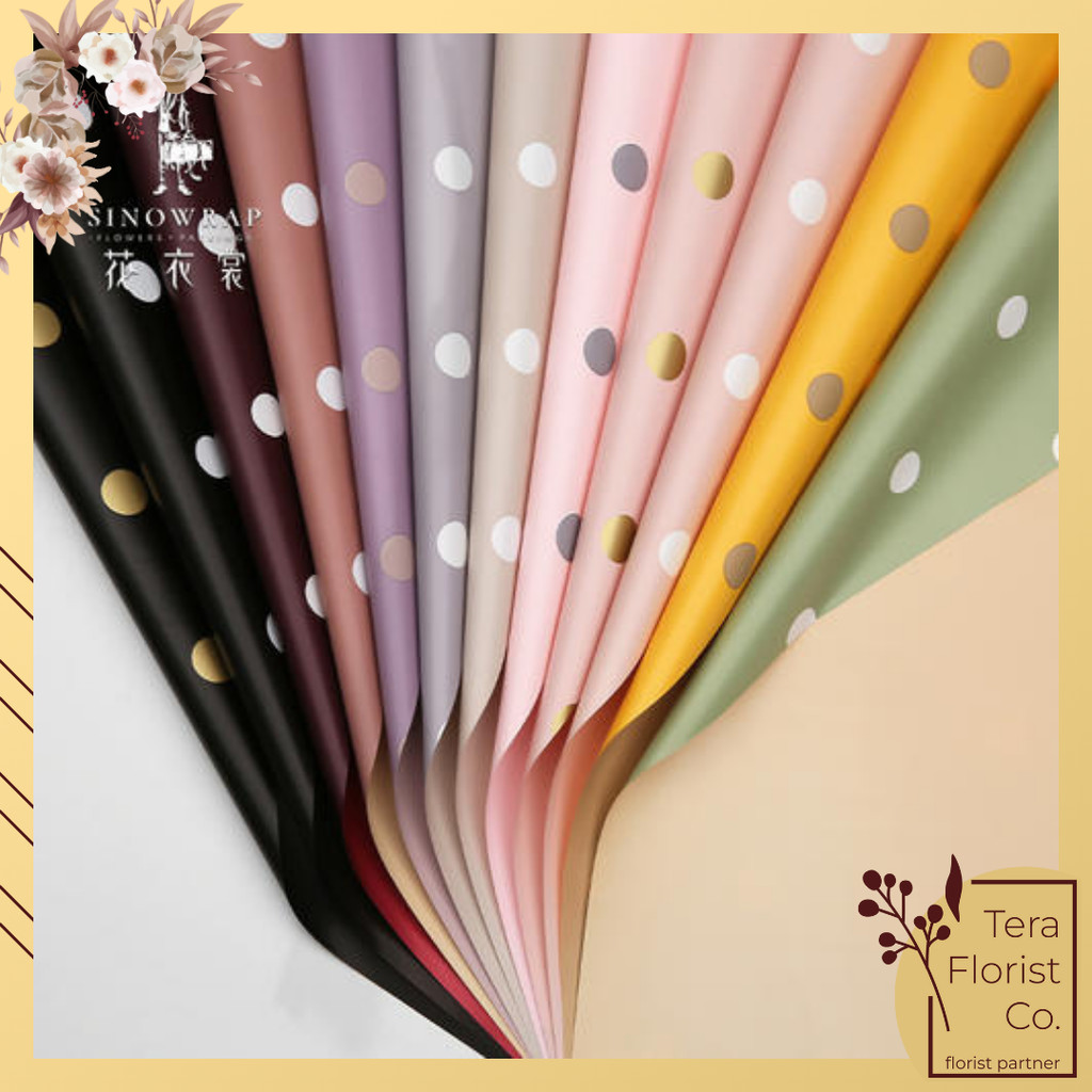 

20 Lembar Cellophane Solid Polkadot Besar Kertas Bunga Flower Wrapping Kertas Buket Wrap Paper Bungkus Bouquet Waterproof Pembungkus Kado P.XXY-005