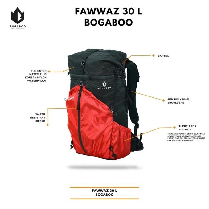 Terlaris Tas gunung Ultralight backpack travel bag keril ringan bogaboo fawwaz 30L Waterproof framel