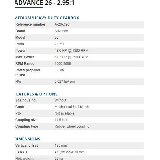 Promo Gearbox Kapal / Marine Gearbox 26 Advance