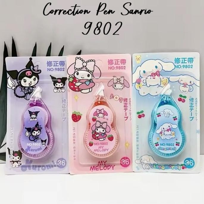 

+++++] Correction pen sanrio tipex kertas kuromi melody cinnamoroll
