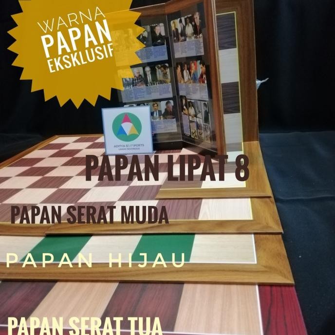 SALE PAPAN CATUR LIPAT 4 MOTIF KAYU STANDAR PERCASI