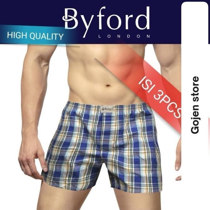 Byford Celana Kolor Pendek Pria Celana Tidur Boxer Kotak Santai Dalam Original Dan Terpercaya