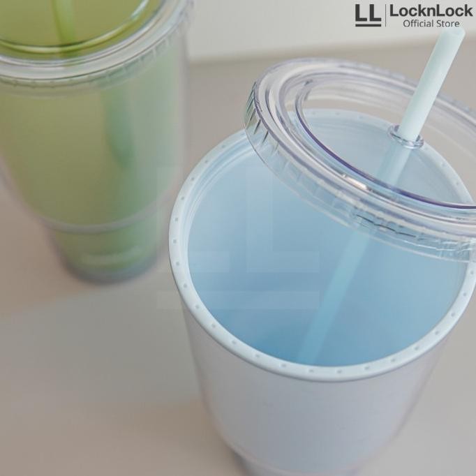 

Locknlock Exclusive Botol Minum Double Wall Cold Cup With Straw Original Dan Terpercaya