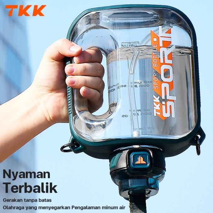 Tkk 2 Liter Jumbo Botol Minum Olahraga Gym Sedotan Botol Tritan 1L/2L Original Dan Terpercaya