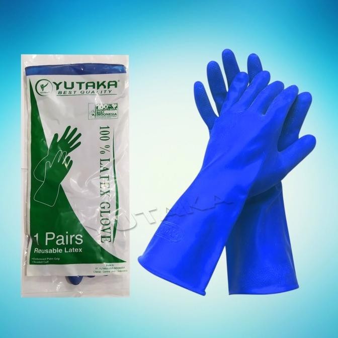 Sarung Tangan Karet LATEX GLOVE 12 Inch - Biru