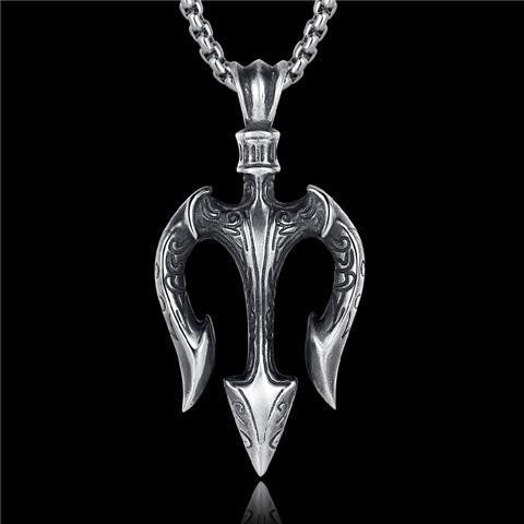 Kalung perak liontin trisula pria s925