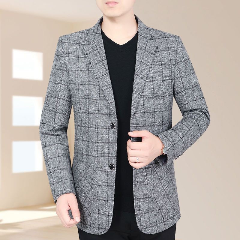Jaket Jas Pria Berkualitas Tinggi  Jaket Ayah Trendy Slim Fit Tipis