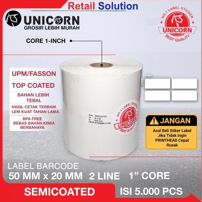 

HRG DISKON Stiker Label Barcode Semicoat 50x20mm / 50x20 mm / 50 x 20 mm / 5x2CM