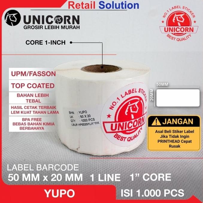 

HOT SALE Stiker Label Barcode YUPO Synthetic 50x20 mm / 50x20mm / 50 x 20 mm