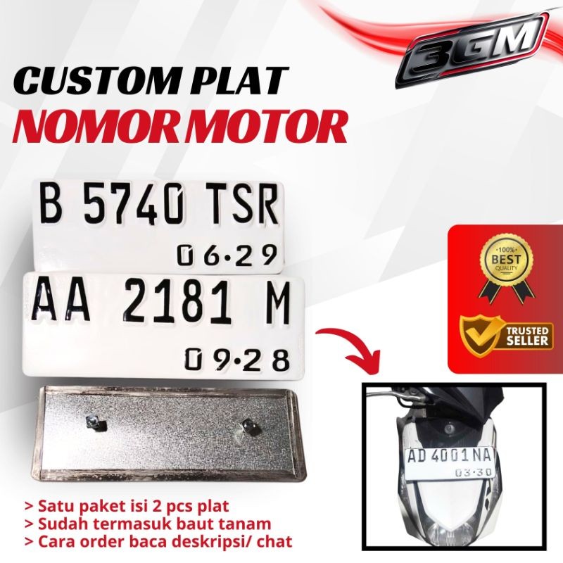 Plat Nomor Custom Ori Baut Tanam Custom Plat Motor