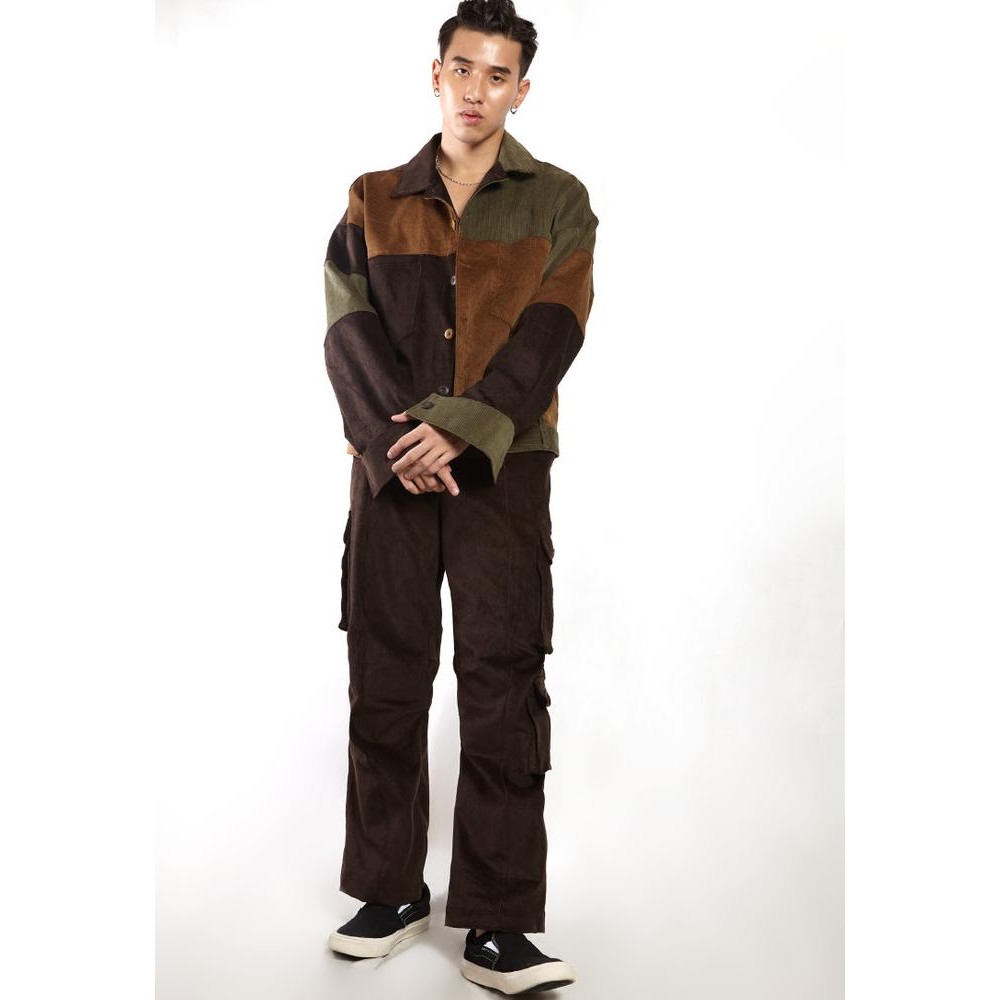 Sale Ocwa Nam Dark Brown Corduroy Cargo Pants