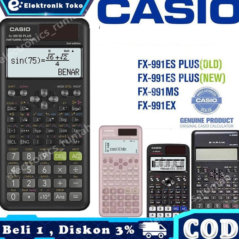 

BISA COD Kalkulator Scientific Casio Ilmiah FX-991EX/991ES-Plus Calculator Scientific Casio Kalkulator Casio Scientific 417 Fungsi/Dua Sumber Tenaga Baterai Dan Tenaga Matahari/40 Konstanta Rumus er-6